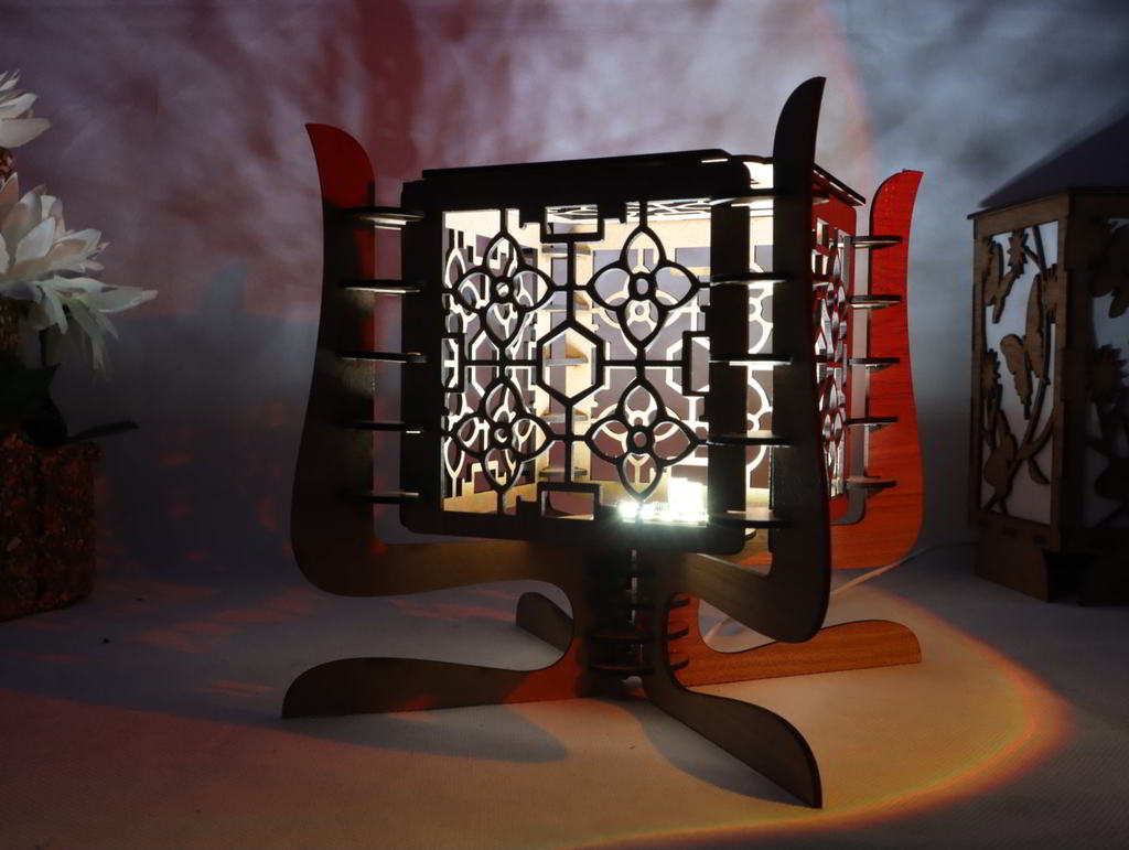 Contemporary Wooden Table Lamp 3mm 3