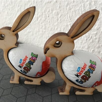 Vetor Miniatura de Coelho da Páscoa kinder Ovo para Corte a Laser MDF baixe grátis