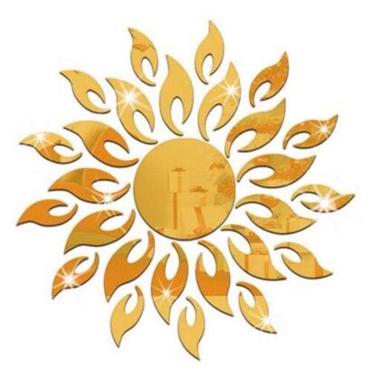 Vetor Parede com arte de sol em acrílico espelhado para Corte a Laser MDF baixe grátis