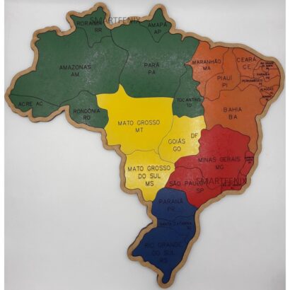 Vetor Mapa Brasil quebra cabeça para Corte a Laser MDF baixe grátis
