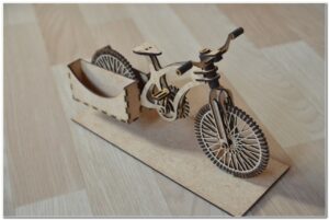 Vetor Bike porta treco de mesa para Corte a Laser MDF baixe grátis