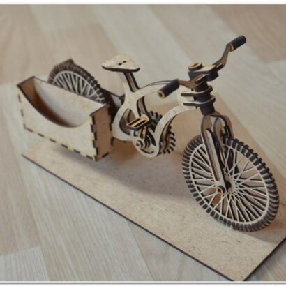 Vetor Bike porta treco de mesa para Corte a Laser MDF baixe grátis