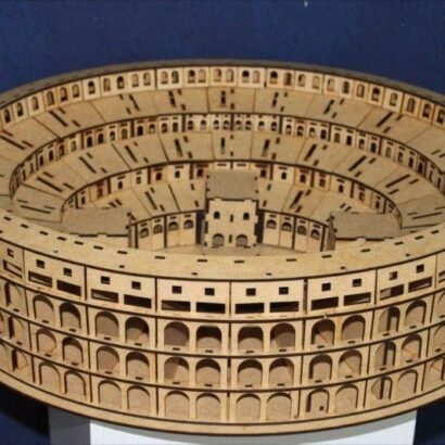 Vetor Wooden Roman Colosseum Miniature para Corte a Laser MDF baixe grátis