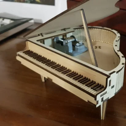 Vetor Caixa de música para piano de cauda para Corte a Laser MDF baixe grátis