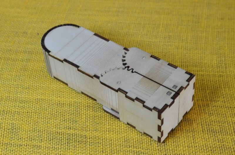 Caixa de óculos com engrenagens cortadas a laser - arquivo SVG3