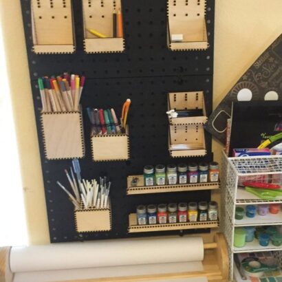 Vetor Caixas e recipientes de painel perfurado cortados a laser
