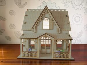 Vetor Casa MDF Wooden Model House para Corte a Laser MDF 3mm
