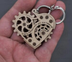 Vetor Coração Gears para Corte a Laser MDF